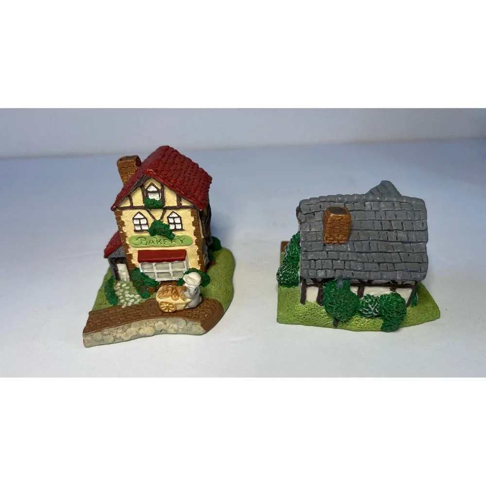 Vintage 1994 Avon Fine Collectibles Miniature Village Bakery Tailor Set